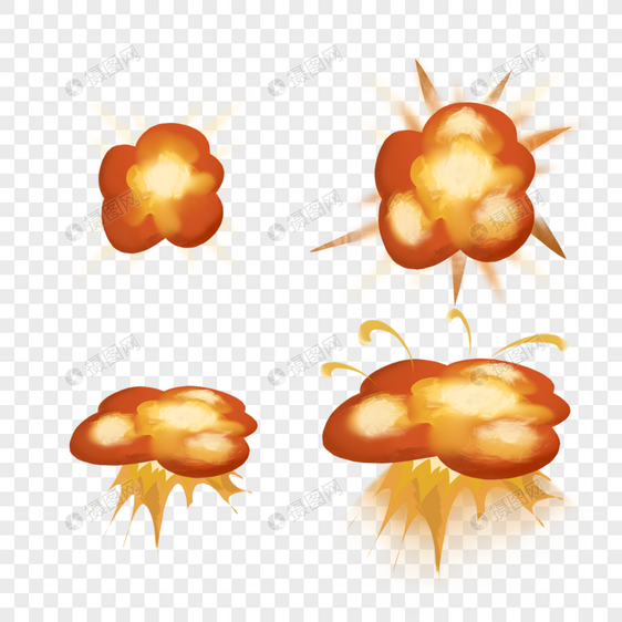 橙色爆炸烟雾图片