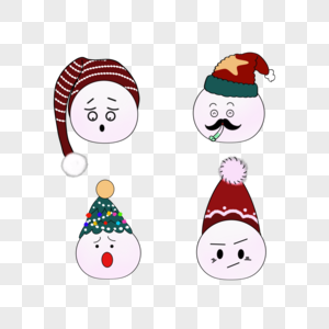 圣诞帽子表情组合图片