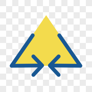 黄色蓝色简约箭头网页图标三角形图标图片