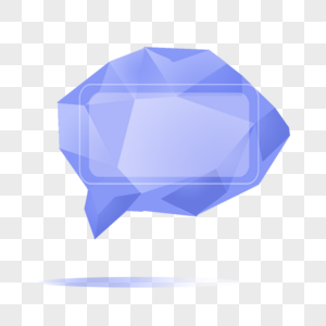 蓝色透明宝石立体气泡对话框图片