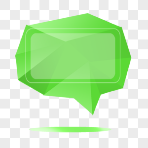 绿色半透明宝石立体气泡对话框图片