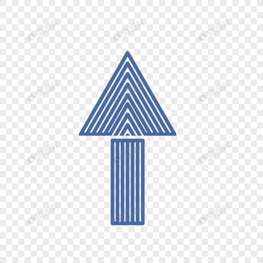 蓝色简约三角形向上的箭头剪贴画图片
