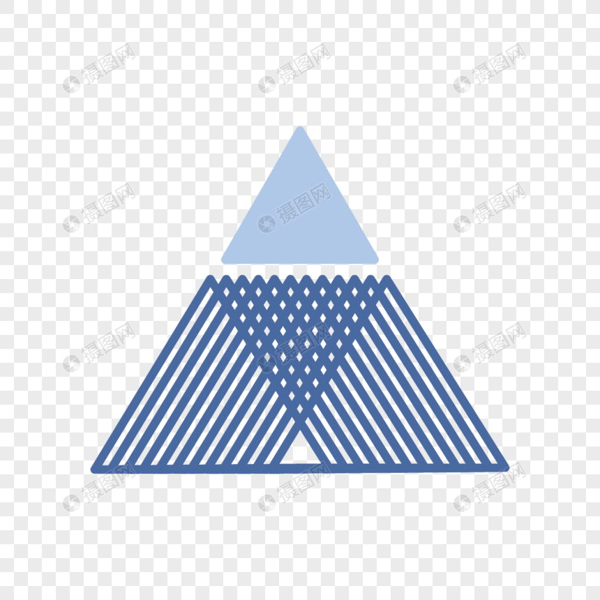 蓝色简约三角形箭头剪贴画图片