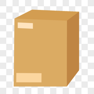 棕色手绘快递箱纸箱纸盒图片