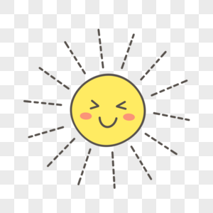 可爱微笑表情卡通太阳图片