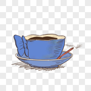 咖啡器具淡蓝色蝴蝶咖啡杯图片