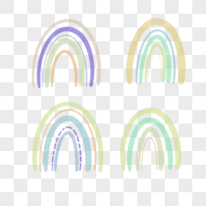 水彩波西米亚风格彩虹图案图片