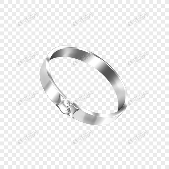 银色闪光材质婚礼戒指图片