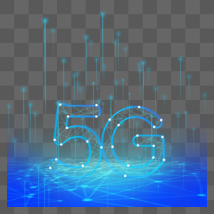 立体蓝色抽象5g光效科技图片