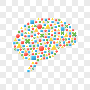 几何色块创意人类大脑图片