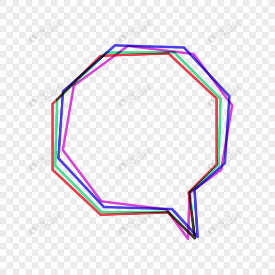 几何多边形线条重叠对话框图片