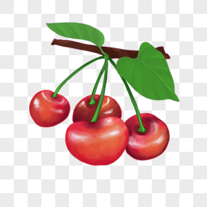 水彩樱桃食物红色车厘子图片