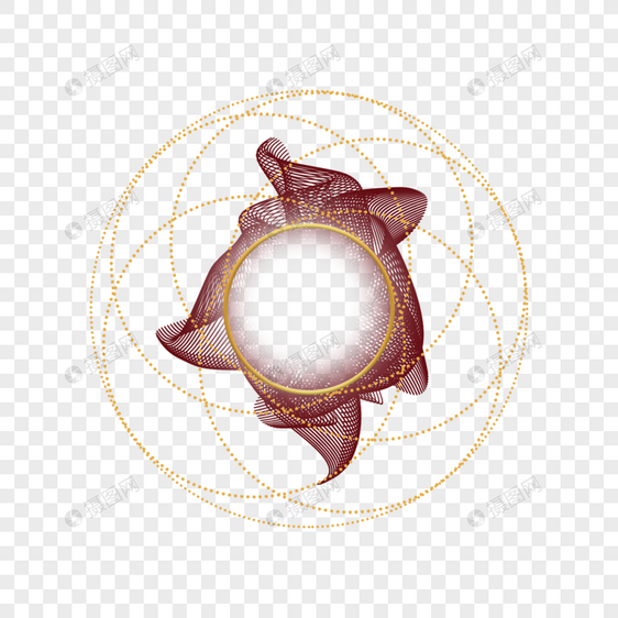 抽象螺旋圈金色圆环圆点图片