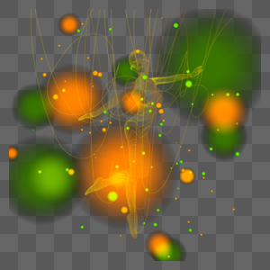 光点中跳舞的抽象光效线条人物图片