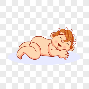 卡通婴儿睡觉趴着的金发宝宝图片