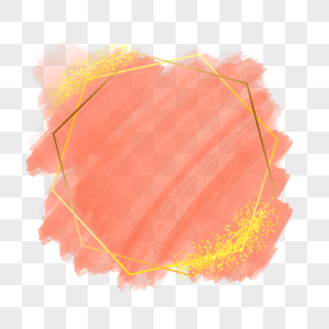 水彩晕染橙色笔刷边框图片
