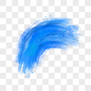 蓝色拱形水彩笔刷图片