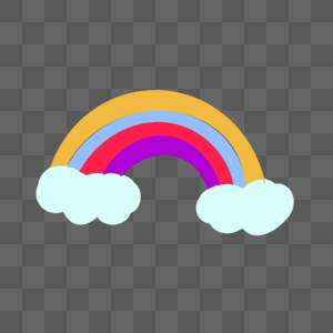 彩虹云朵可爱天气图标图片