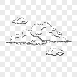 黑白素描白色云彩天气雕刻风格图片