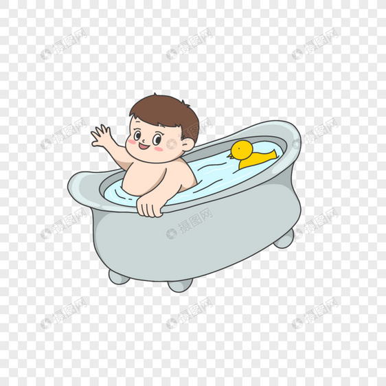 小男孩浴缸泡澡洗澡图片