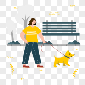 女人公园遛狗黄色图片