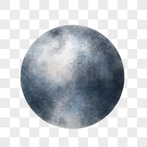 圆圆的明亮的水彩风格的月亮图片