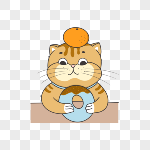 猫咪甜甜圈可爱形象图片