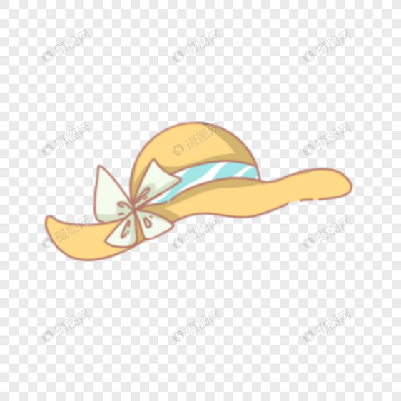 黄色渔夫帽夏季卡通剪贴画图片