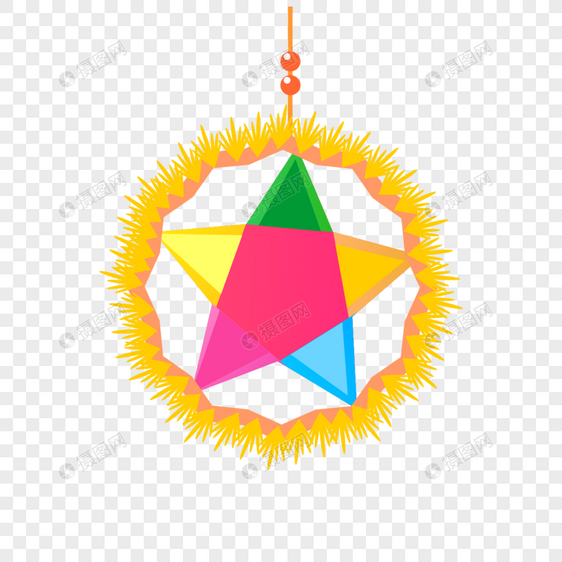 柬埔寨高棉新年黄色圆环五角星图片