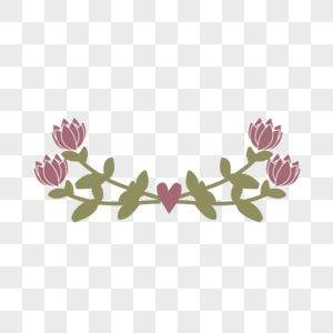 水彩花朵装饰分隔符图片