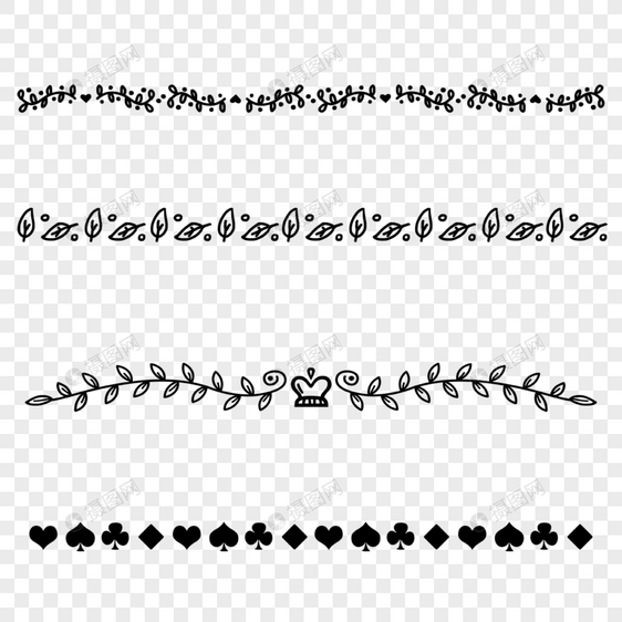 可爱叶子涂鸦装饰分界线图片