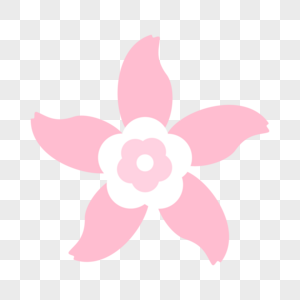 白色花瓣粉色螺旋形状樱花图片