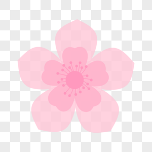 淡粉色剪纸风格可爱樱花图片