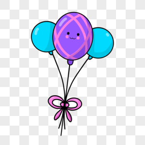 漂浮彩色气球卡通生日剪贴画图片