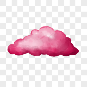 印第安红渐变晕染云朵天气水彩可爱剪贴画图片