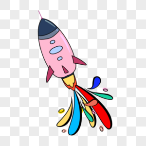 粉色火箭波普宇宙卡通剪贴画图片