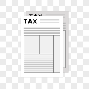 卡通简约风格美国纳税日白色灰色账单图片