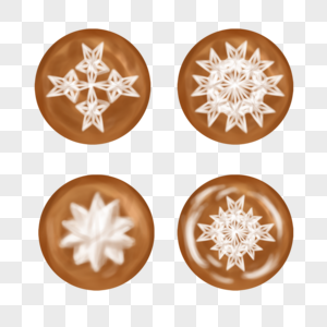 写实风格咖啡拿铁拉花星星图片
