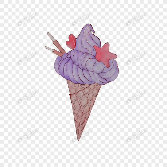 紫色浪漫曲奇冰淇淋图片