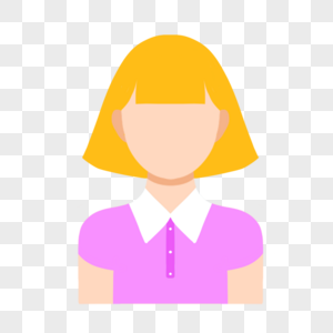 紫色短袖黄发女生卡通人物头像图片