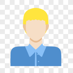 黄头发蓝色衬衣男生卡通人物头像图片