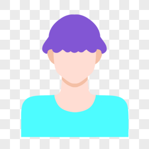 紫色短发绿衣男孩卡通人物头像图片