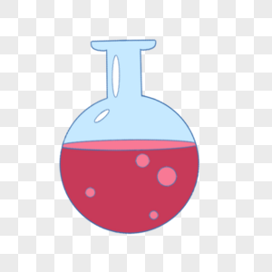 科学教育元素红色溶液圆球玻璃杯图片