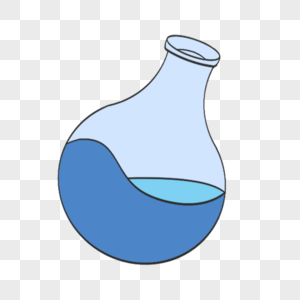 科学教育元素卡通蓝色烧杯图片