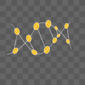 科学教育元素黄色卡通分子图片