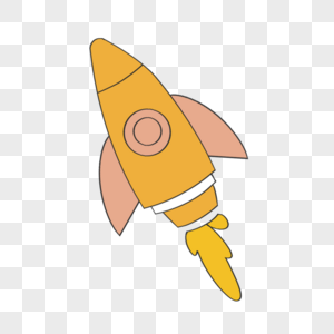 科学教育元素黄色喷气火箭图片