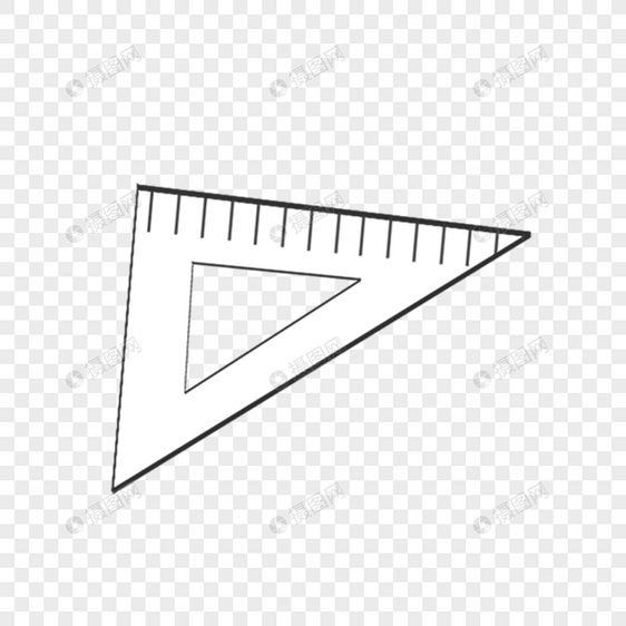 科学教育元素白色三角尺图片