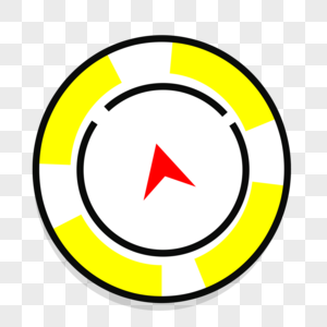 黄色简约平面指南针图片