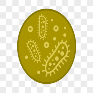黄绿色简约卡通细菌图片