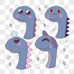 搞笑恐龙表情涂鸦装饰图片